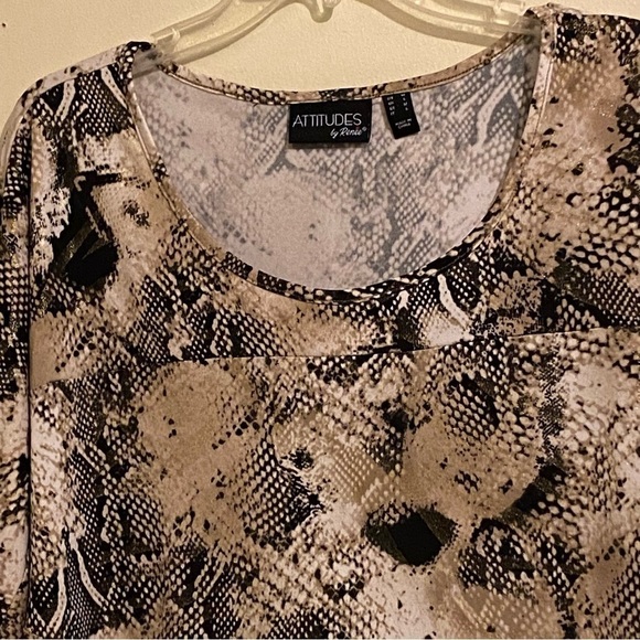 Attitudes by Renee LagenLook Shiny Snake Pattern Size M Tunic Casual Boho - Picture 2 of 10